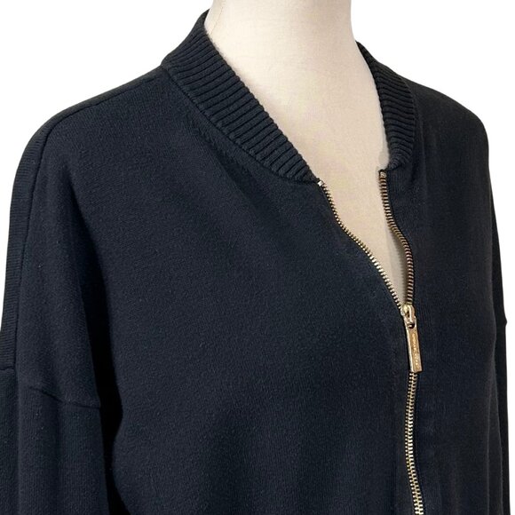 Michael Kors Black Cotton Viscose Full Zip Soft Sweater Size XL - Picture 5 of 10